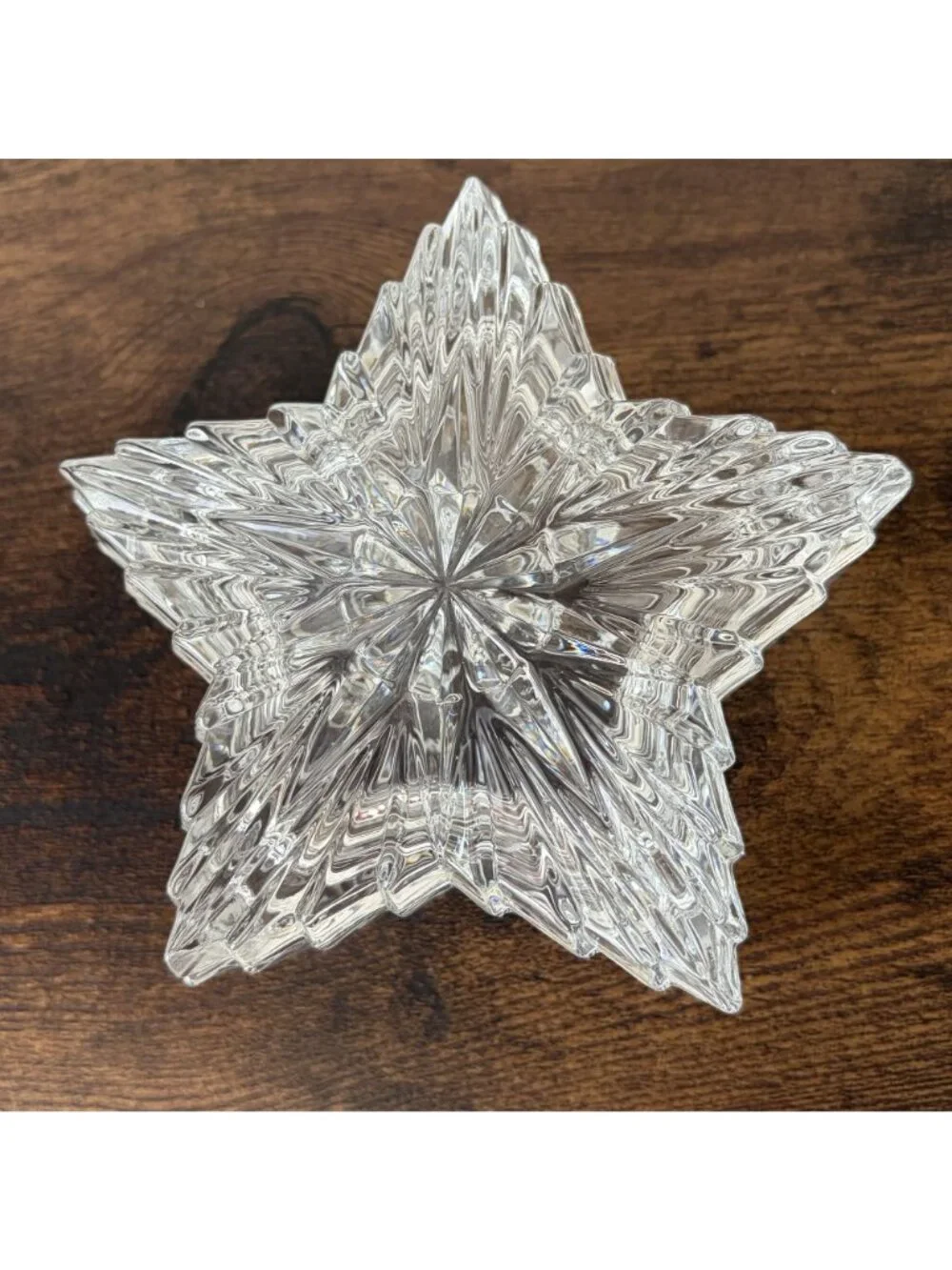 Vintage 24% Lead Crystal Star Trinket Jewelry Ring Box Decorative Storage Gift